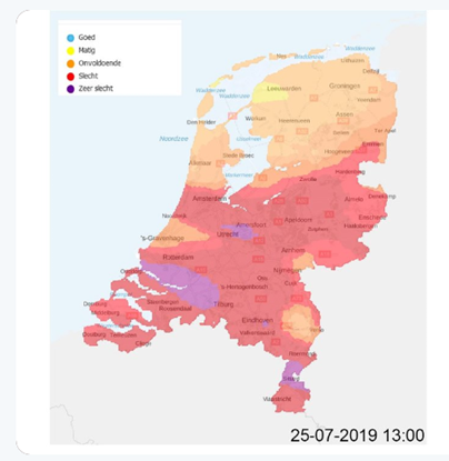 Luchtverontreiniging waarschuwing NL 2019