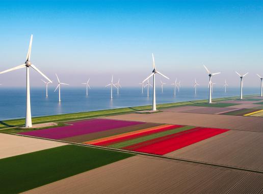 Windmolens vanuit lucht