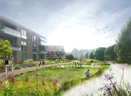 Schets van het nieuwe groene park Rozendaal